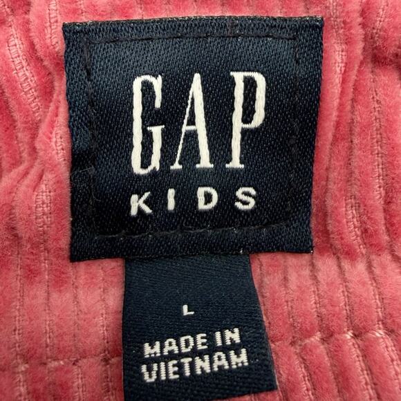 GAP Kids Skirtall Rosetta Pink Corduroy Jumper Dress L 10-11 Pockets Buttons - Picture 2 of 8